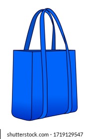 Vector De Bolsa Azul Para Plantilla.