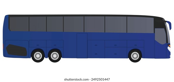 Autobús turístico azul. Ilustración vectorial