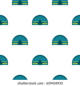 Blue touristic camping tent pattern seamless flat style for web vector illustration