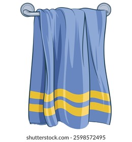 Blue towels on holder illustration��