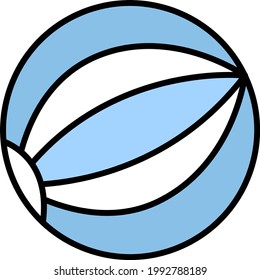 Blue toy ball, illustration, on a white background.