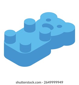 Blue toy block shaped like a bear, perfect for sparking imagination and encouraging building play
