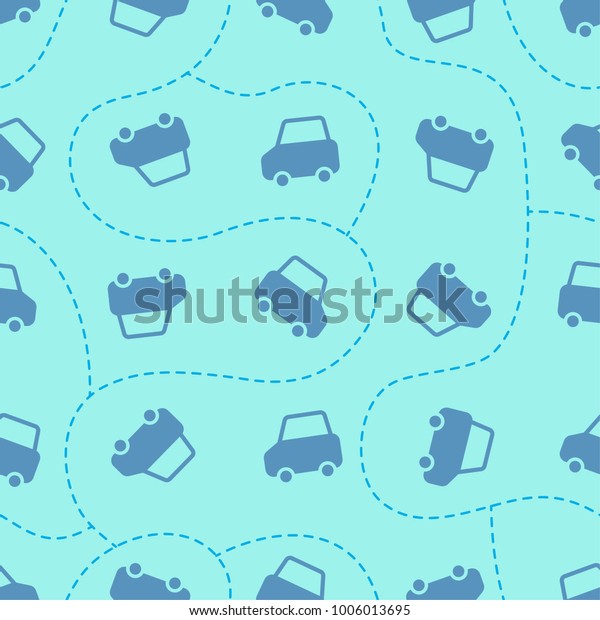 Blue toy car pattern. Road background. Way\
direction trip journey\
voyage