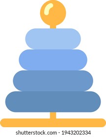Blue toy, illustration, vector on a white background