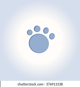 blue trace white dog on blue background, vector
