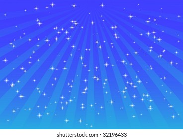 Blue tracks under stars