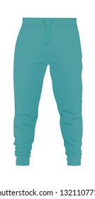 Blue tracksuit bottom. vector illustration