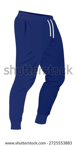 Blue tracksuit bottom. vector illustration