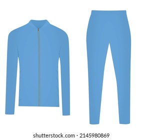 Blue  tracksuit. top and bottom. vector