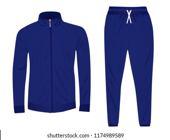  Blue Tracksuit. Vector Illustration