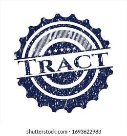 Blue Tract distress rubber stamp