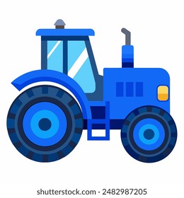 blue tractor for agricultural work