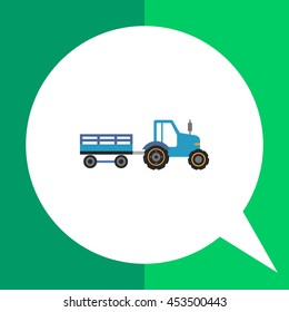 Blue tractor with trailer