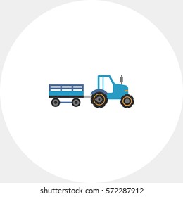 Blue tractor with trailer