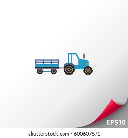 Blue tractor with trailer