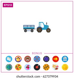 Blue tractor with trailer