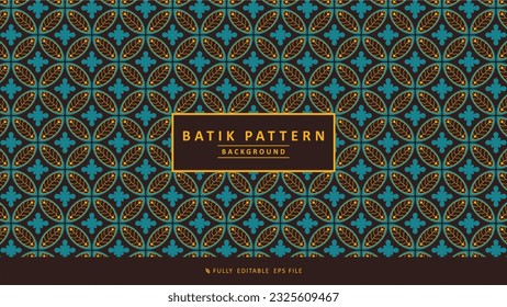 Blue Tradiitional Batik Kawung Pattern for Background Illustration