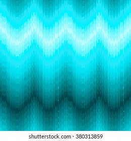 Blue traditional ikat ornament. Vector zig zag gradient seamless pattern.