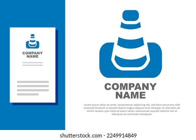 Blue Traffic cone icon isolated on white background. Logo design template element. Vector
