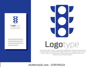 Blue Traffic light icon isolated on white background. Logo design template element. Vector Illustration