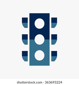 Blue Traffic light signal - Vector icon isolated
