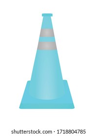 Blue traffic safety cone. vector illustration