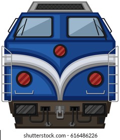 Blaues Zugdesign auf weißem Hintergrund, Vektorgrafik