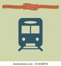 Blue Train icon vector