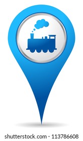 blue train location icon for maps