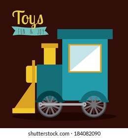 Blue Train toy , Vector illustration