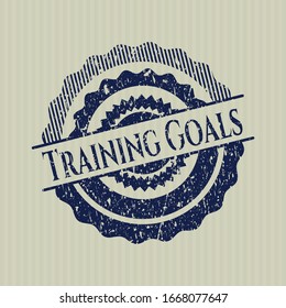 Blue Training Goals distressed rubber grunge stamp