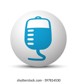 Blue Transfusion icon on sphere on white background