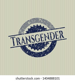 Blue Transgender distressed rubber seal