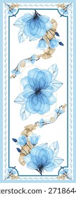 Fondo de bufanda geométrica de Ginkgo de anémona translúcida azul