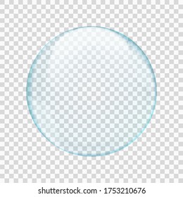 Blue translucent light sphere with glares and transparency