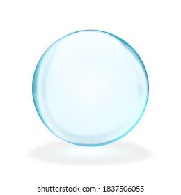 Blue translucent light sphere with glares and transparency