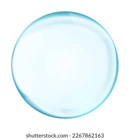 Blue translucent light sphere with glares and transparency