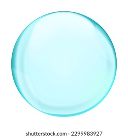 Blue translucent light sphere with glares and transparency