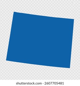 Blue transparent blank Wyoming state map in clean vector design