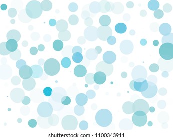 Blue transparent bubbles, circles on a white background. Bokeh preset, design element to create light, delicate patterns. Vector illustration