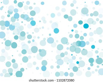 Blue transparent bubbles, circles on a white background. Bokeh preset, design element to create light, delicate patterns. Vector illustration