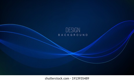 
Blue transparent glowing wave stream, abstract vector background