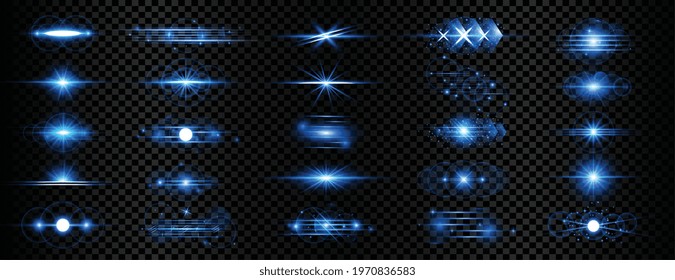 blue transparent light effect lens flare mega collection