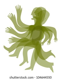 blue transparent man move sequence