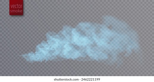 Blue Transparent nebula vector background. Colorful smoke smog on a transparent background. Vector