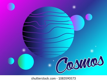 blue transparent planet in space