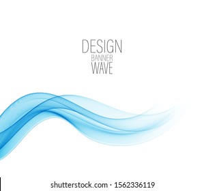
Blue transparent smoke or water wave vector background. Abstract wave background.