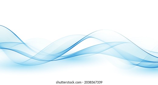 Oleada ahumada azul transparente de olas. Elemento de diseño abstracto.