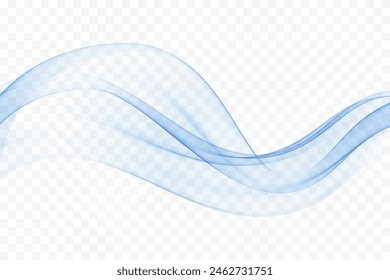 Blue transparent smoky wave flow,abstract wave background,design element.