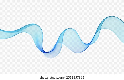 Blue transparent smoky wave flow,abstract wave background,design element.